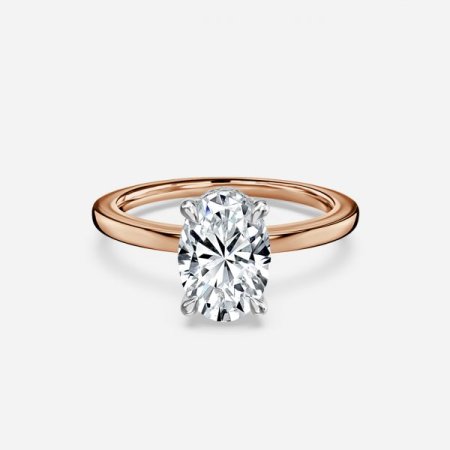Vina Oval Hidden Halo Engagement Ring