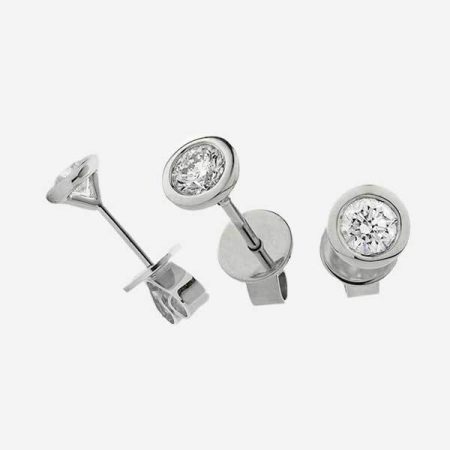 Bezel Set Diamond Earrings