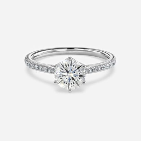 Rellion Round Diamond Band Engagement Ring