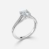 cathedral setting solitaire white round diamond ring