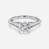 cathedral solitaire white gold round diamond ring