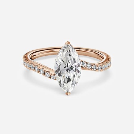 Una Marquise Hidden Halo Engagement Ring