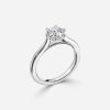 round diamond cathedral set white gold ring