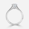 solitaire white gold six prong round diamond ring