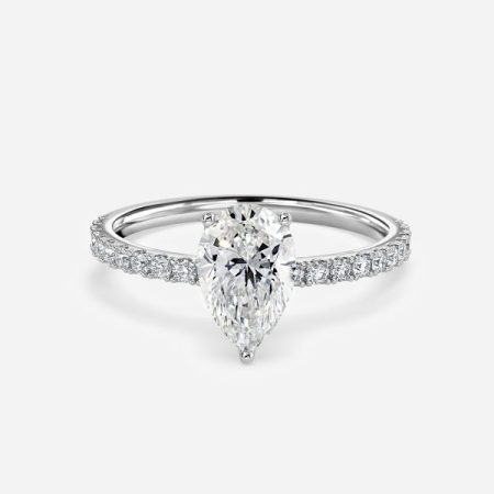 Lepidus Pear Hidden Halo Engagement Ring