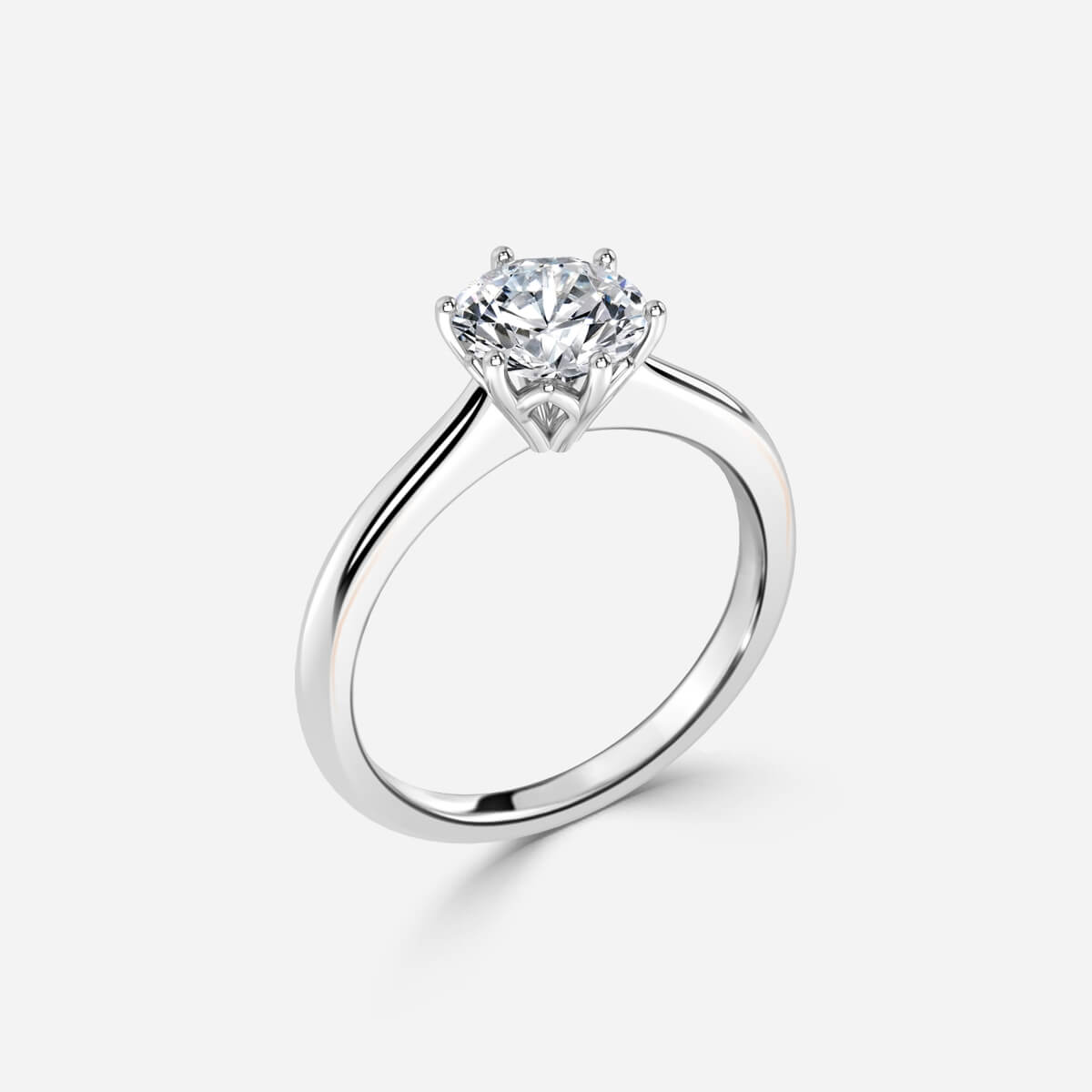 white gold 2.5 carat round cut diamond ring